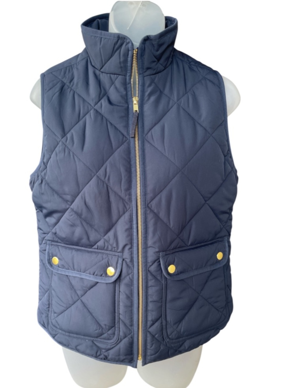 J.Crew Excursion vest navy blue down quilted puffer zip up vest size XS